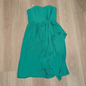 Halston Heritage Teal Front Ruffle Mini Dress Size 2